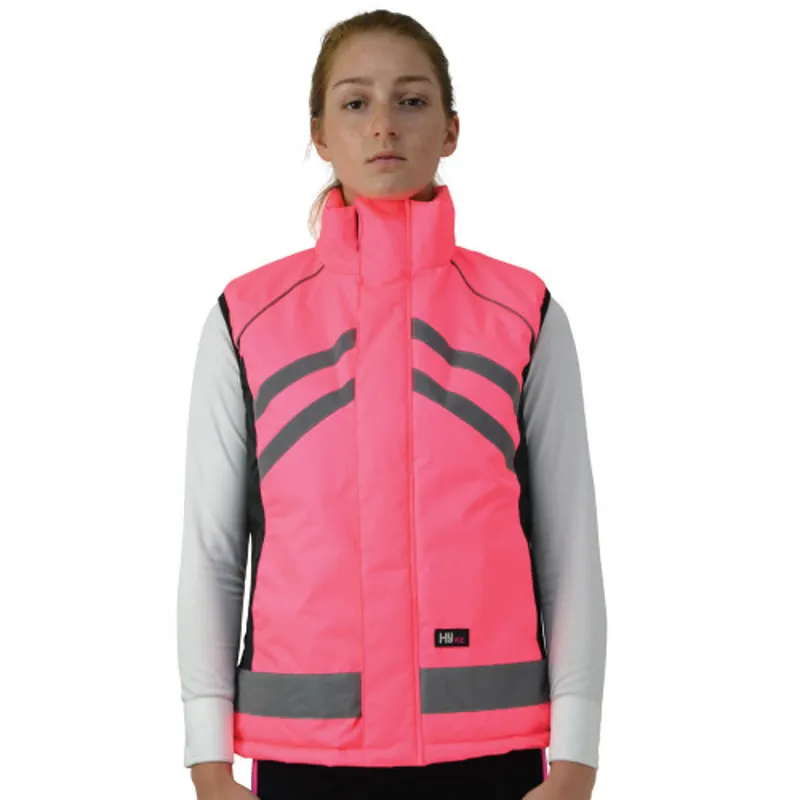 Hy Equestrian Reflector Padded Gilet - Pink