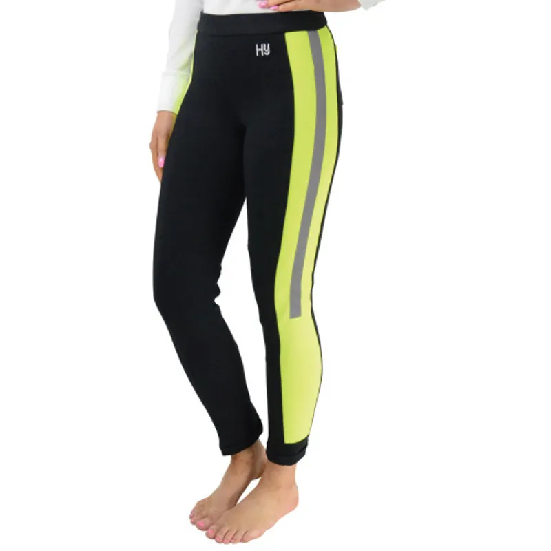 Hy Equestrian Reflector Ladies Jodhpurs - Black/Yellow