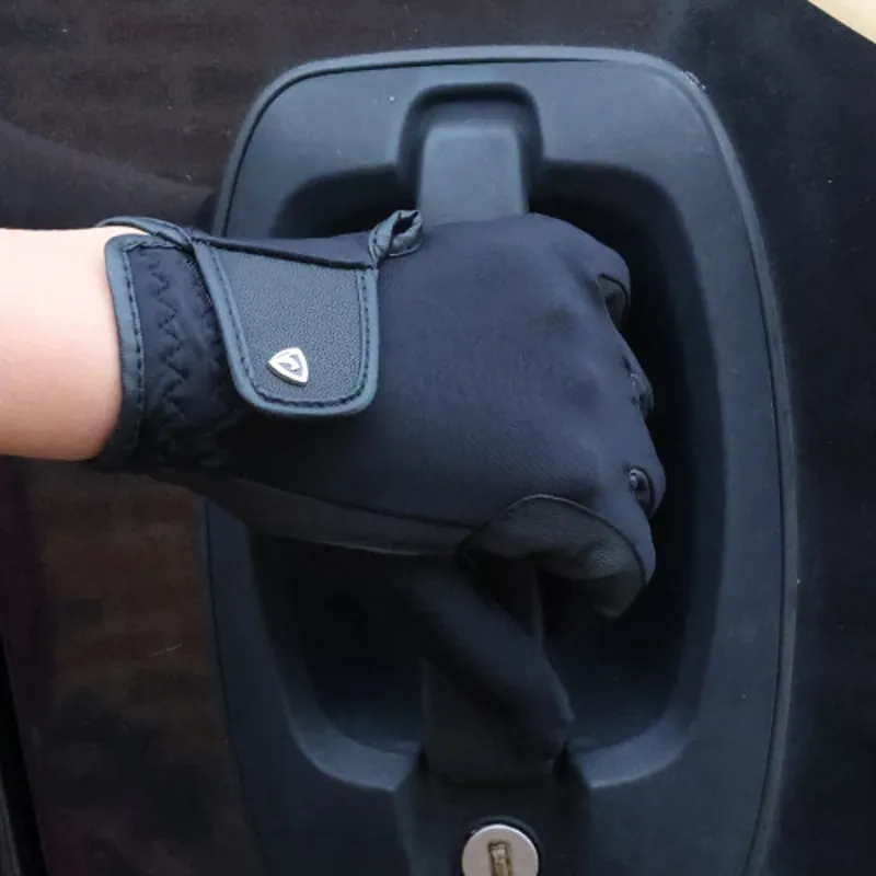 Hy Equestrian Riding Gloves - Black-2