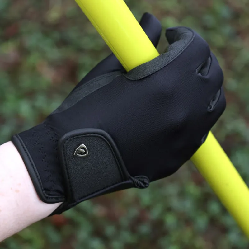 Hy Equestrian Riding Gloves - Black-3