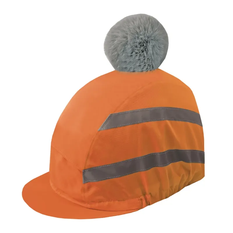 Equetech Hi-Vis Vision Water Resistant Deluxe Pom Hat Silk - Orange