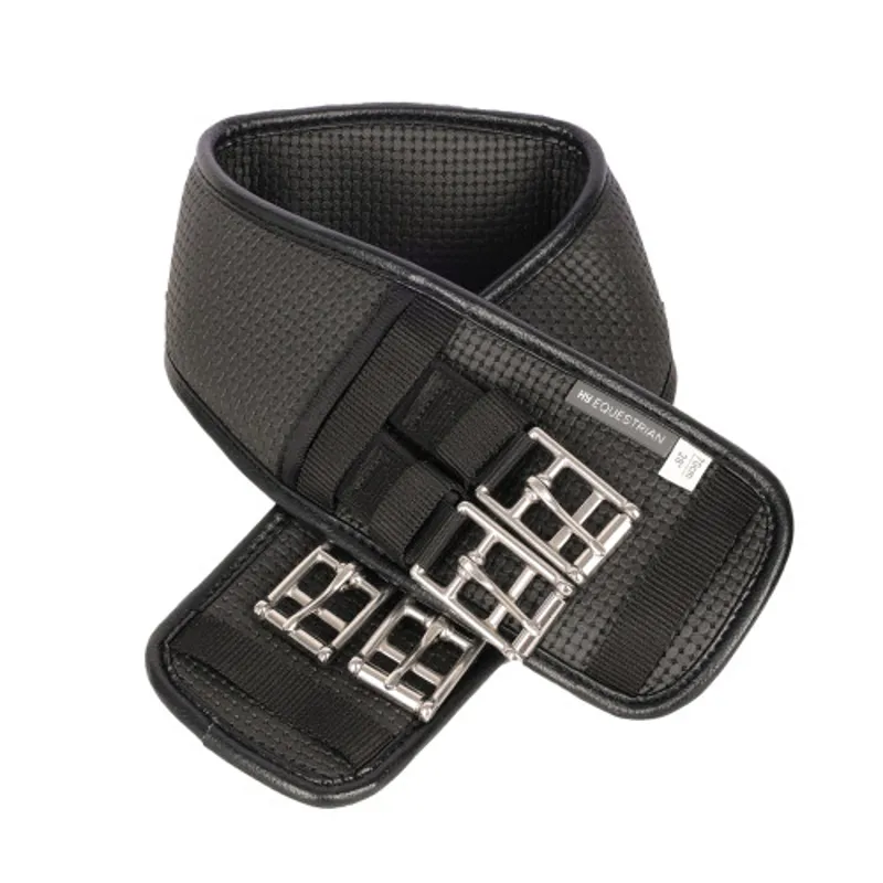 Hy Equestrian Waffle Dressage Girth - Elasticated Both Ends - Black