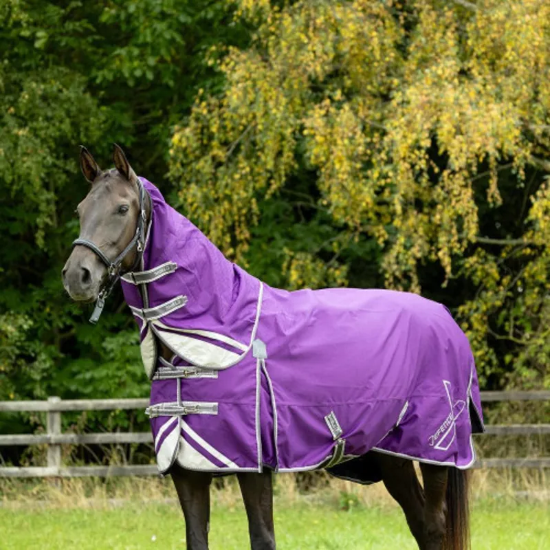 DefenceX Shield 0g Turnout Rug with Detachable Neck - Purple-1