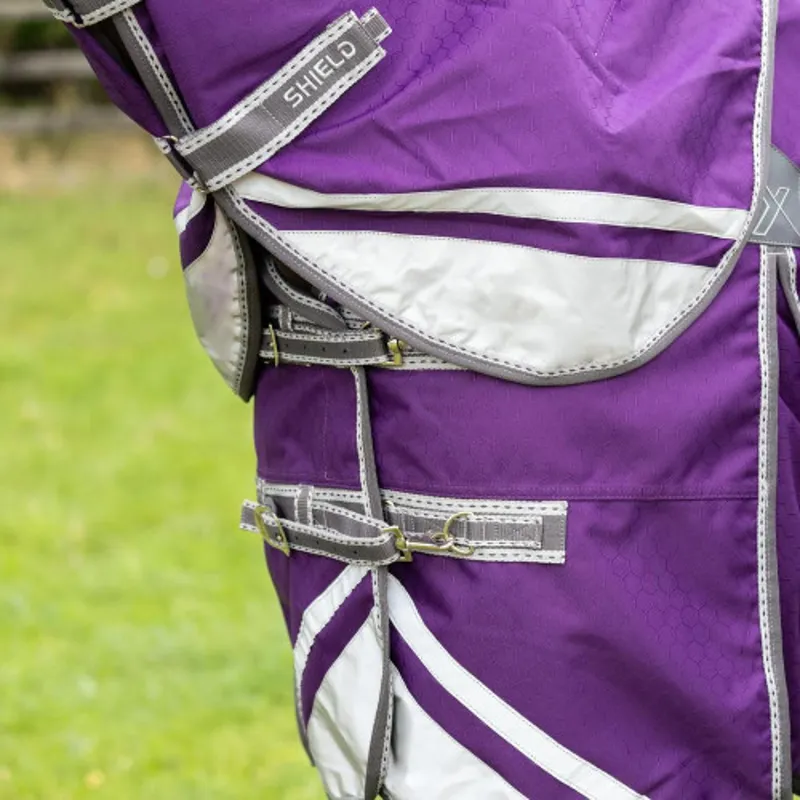 DefenceX Shield 0g Turnout Rug with Detachable Neck - Purple-2