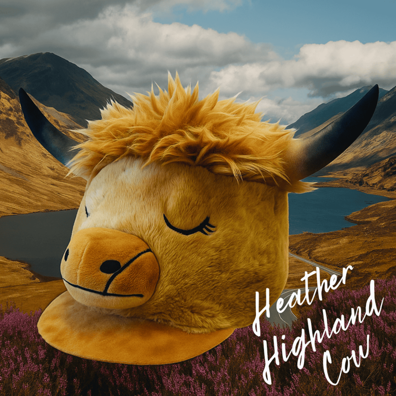 Equetech Heather Highland Cow Hat Silk-1