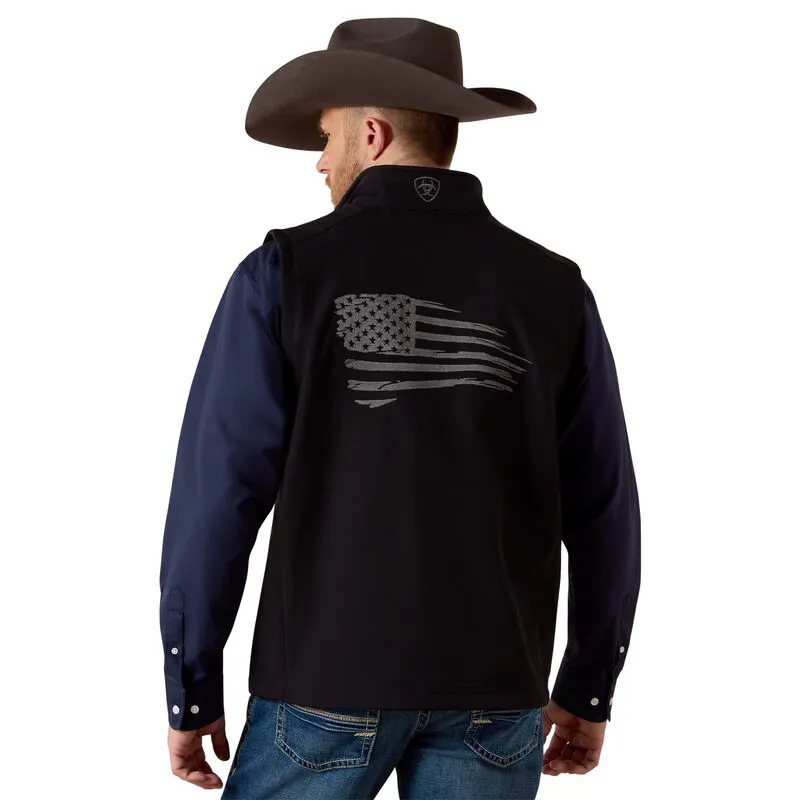 Ariat Men's Logo 2.0 Patriot Softshell Vest - Black-1