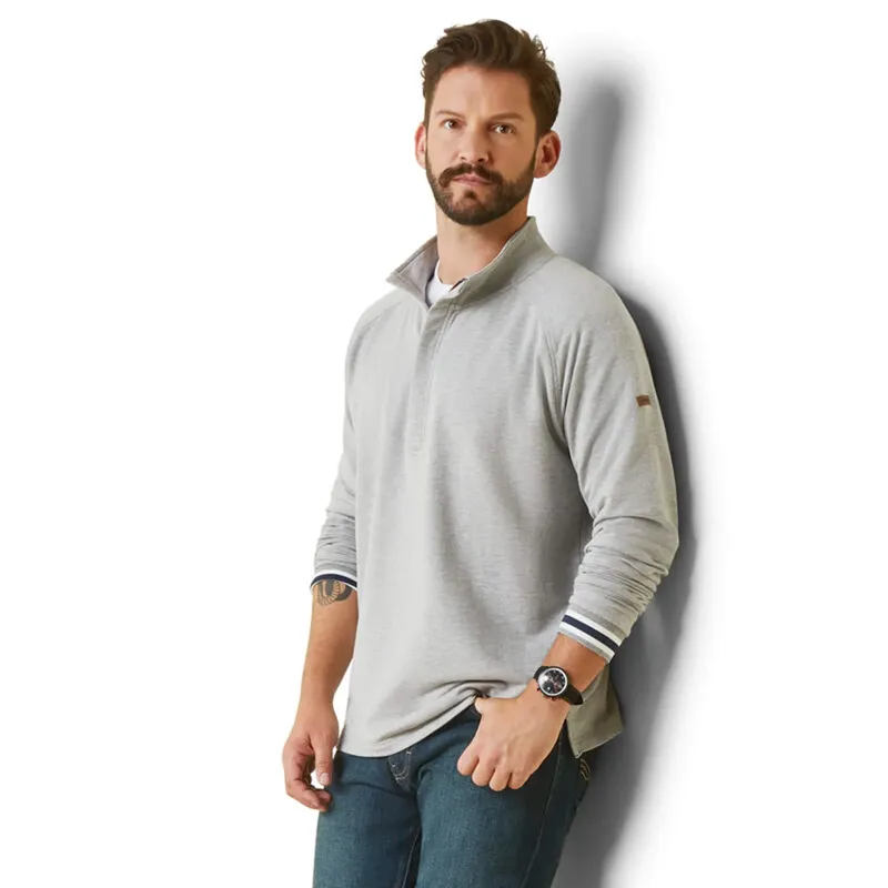 Ariat Mens Portola 1/2 Zip Sweatshirt Heather Grey