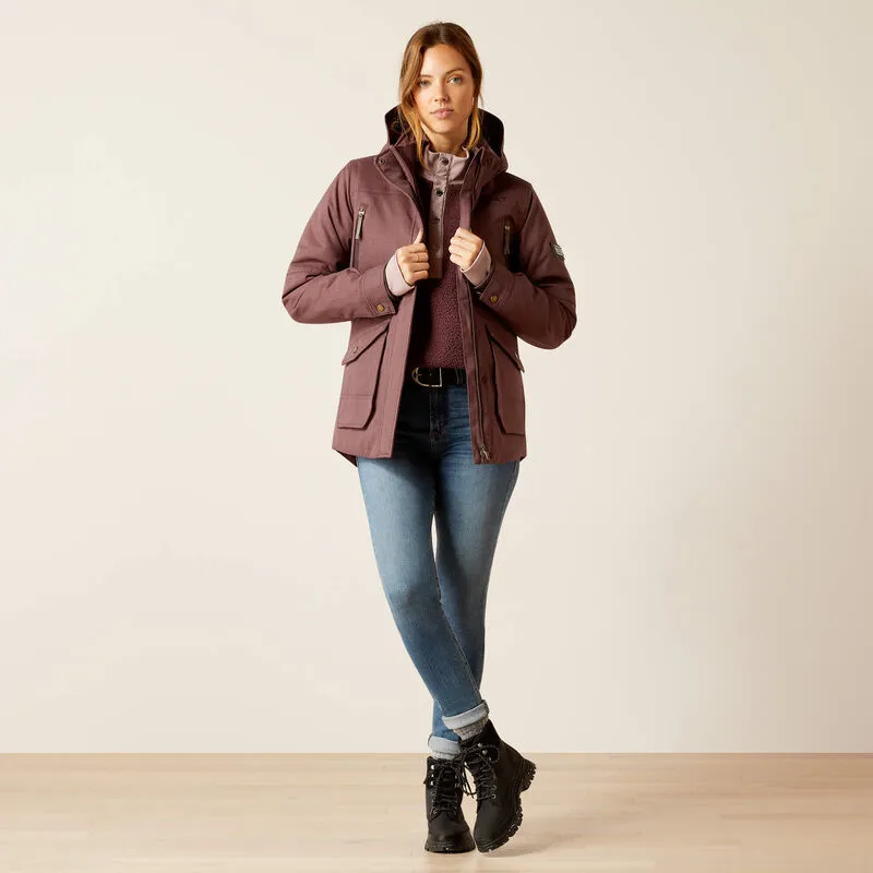 Ariat Sterling Waterproof Insulated Ladies Parka Jacket - Raisin-1