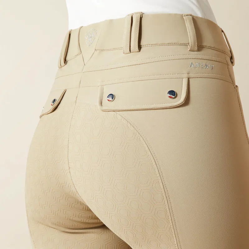 Ariat Womens Tri Factor Grip FS Breeches - Tan-2