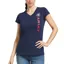 Ariat Women's Vertical Logo V T-Shirt - Navy