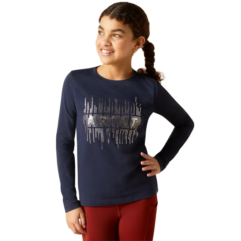 Ariat Youth Glitz LS T-shirt - Navy Eclipse