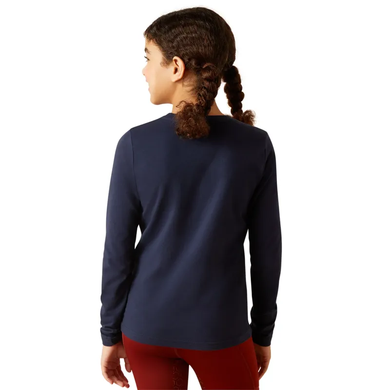 Ariat Youth Glitz LS T-shirt - Navy Eclipse-1
