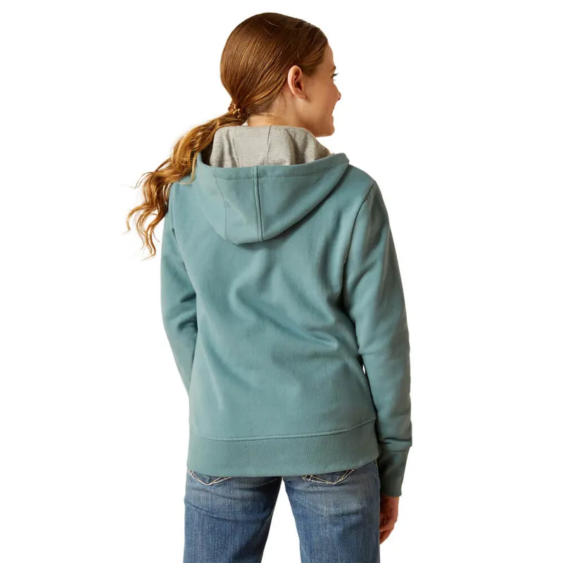 Ariat Youth Team Logo Hoodie - North Atlantic-1