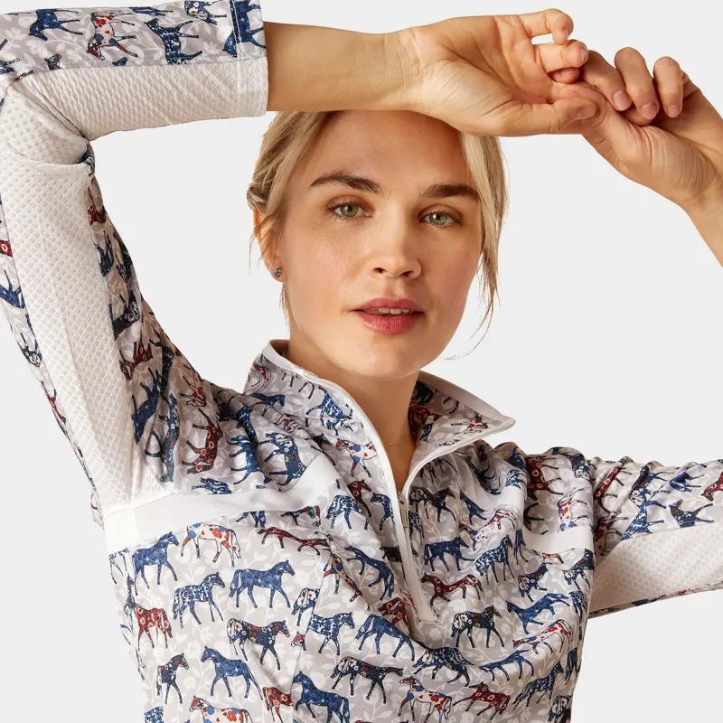 AriatTEK Sunstopper 3.0 1/4 Zip Baselayer - Painted Ponies-3