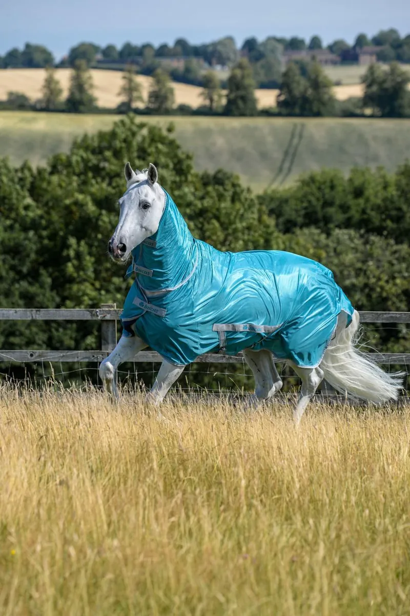 Bucas Freedom Fly Sheet Full Neck - Turquoise-2