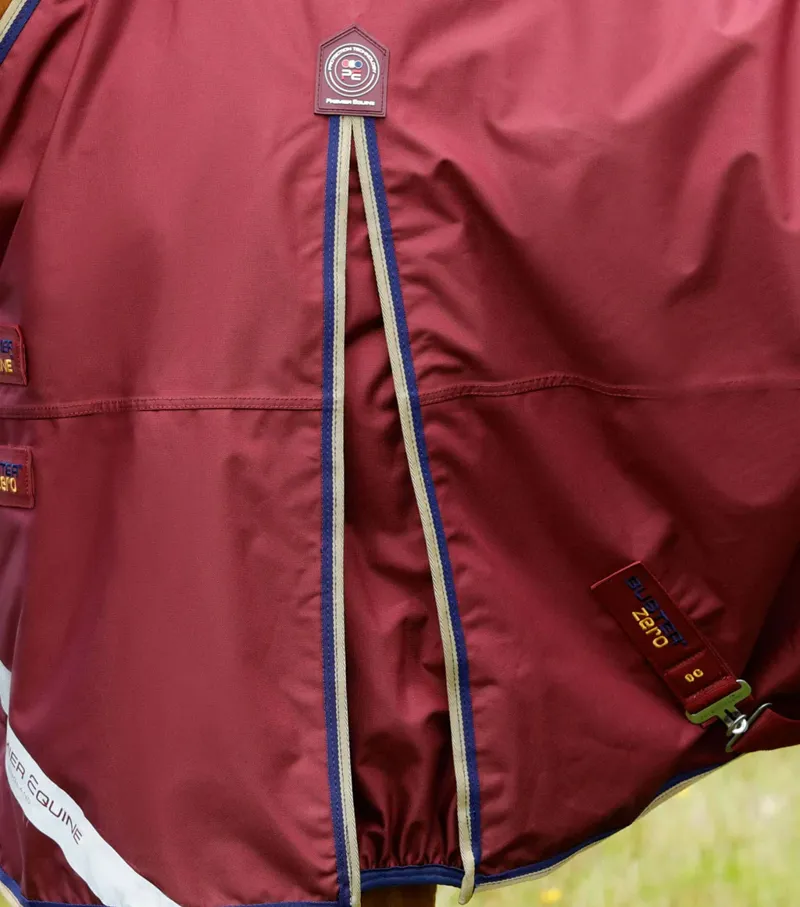 Premier Equine Buster Zero Turnout Rug with Classic Neck Cover - Burgundy-3