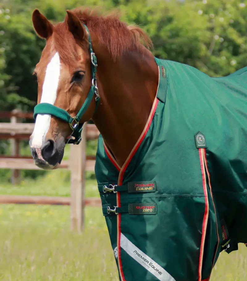 Premier Equine Buster Zero Turnout Rug with Classic Neck Cover - Green-2
