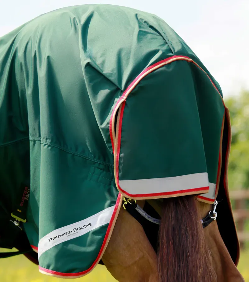 Premier Equine Buster Zero Turnout Rug with Classic Neck Cover - Green-4