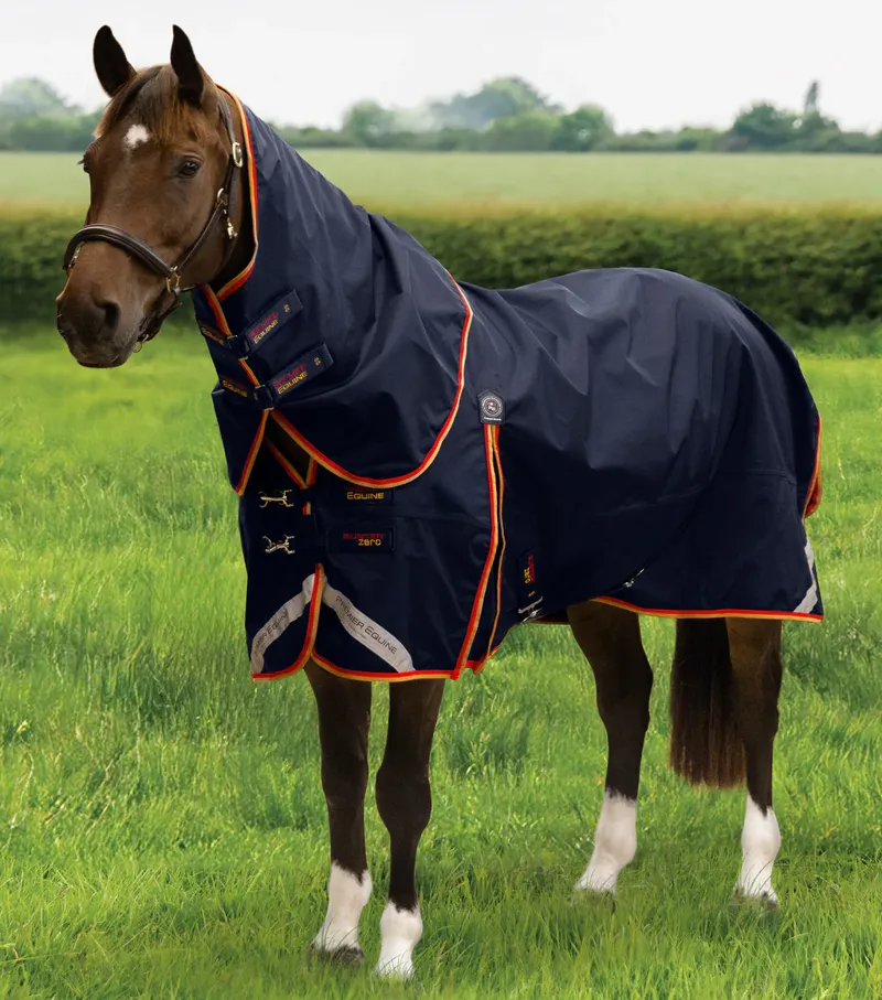 Premier Equine Buster Zero Turnout Rug with Classic Neck Cover - Navy