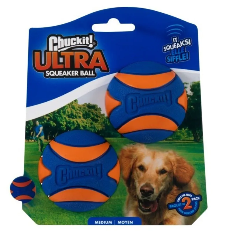 Chuckit Ultra Squeaker Ball Medium 2 Pack