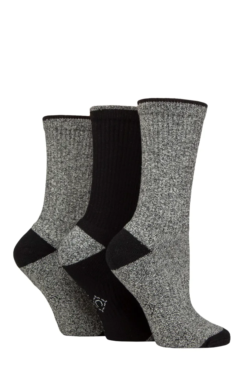 Country Pursuits Ladies Water Repellent Socks 3 Pack - Black
