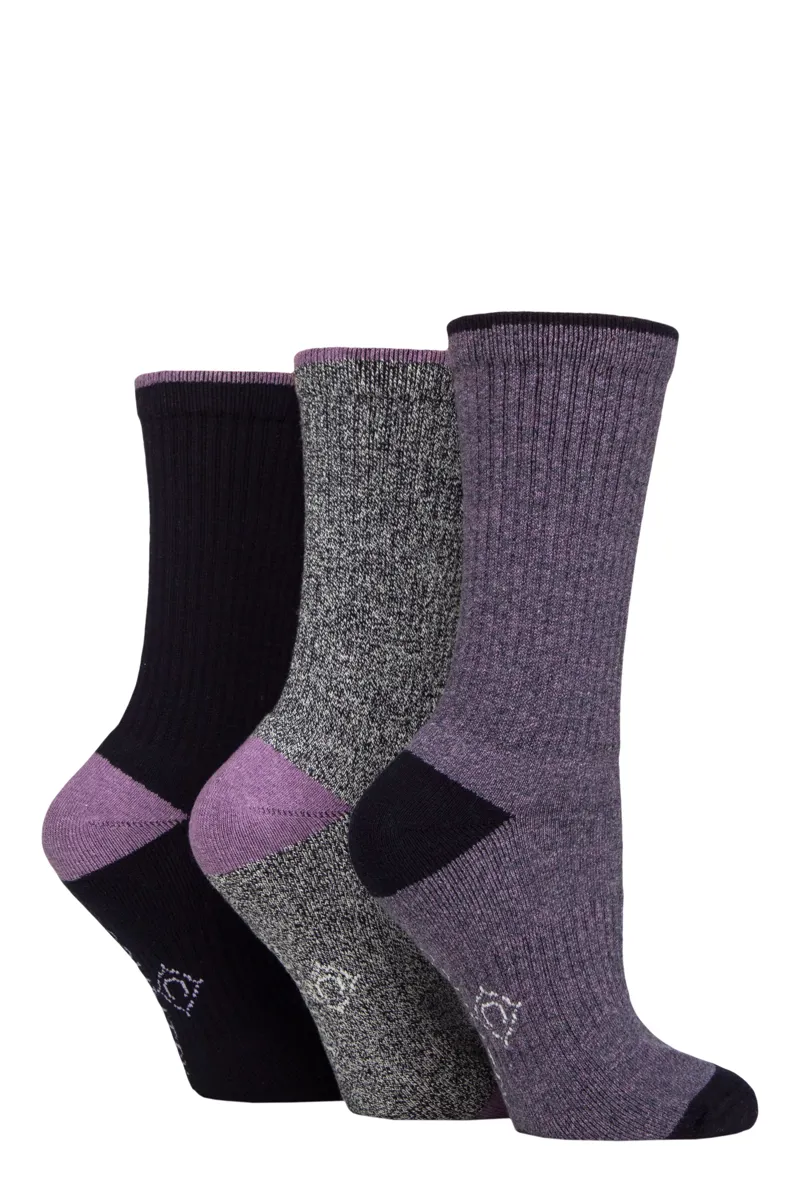 Country Pursuits Ladies Water Repellent Socks 3 Pack - Navy