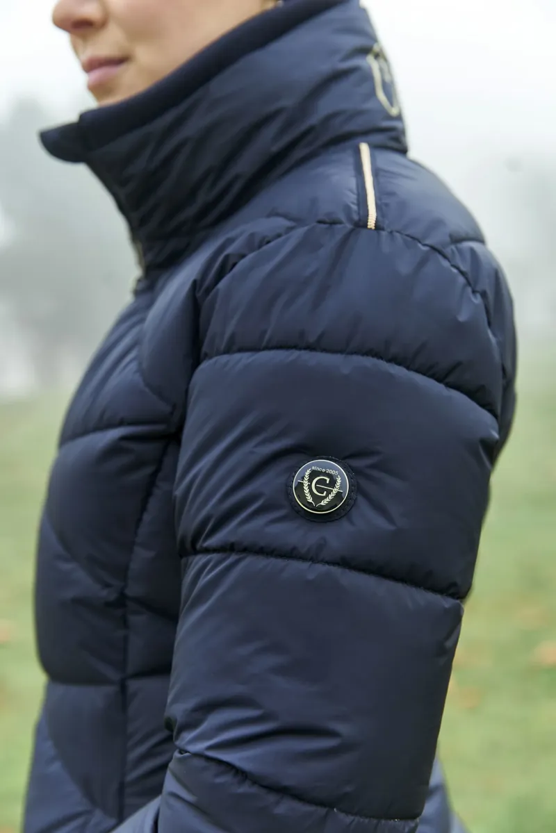 Covalliero Ladies Quilted Long Coat - Dark Navy-3