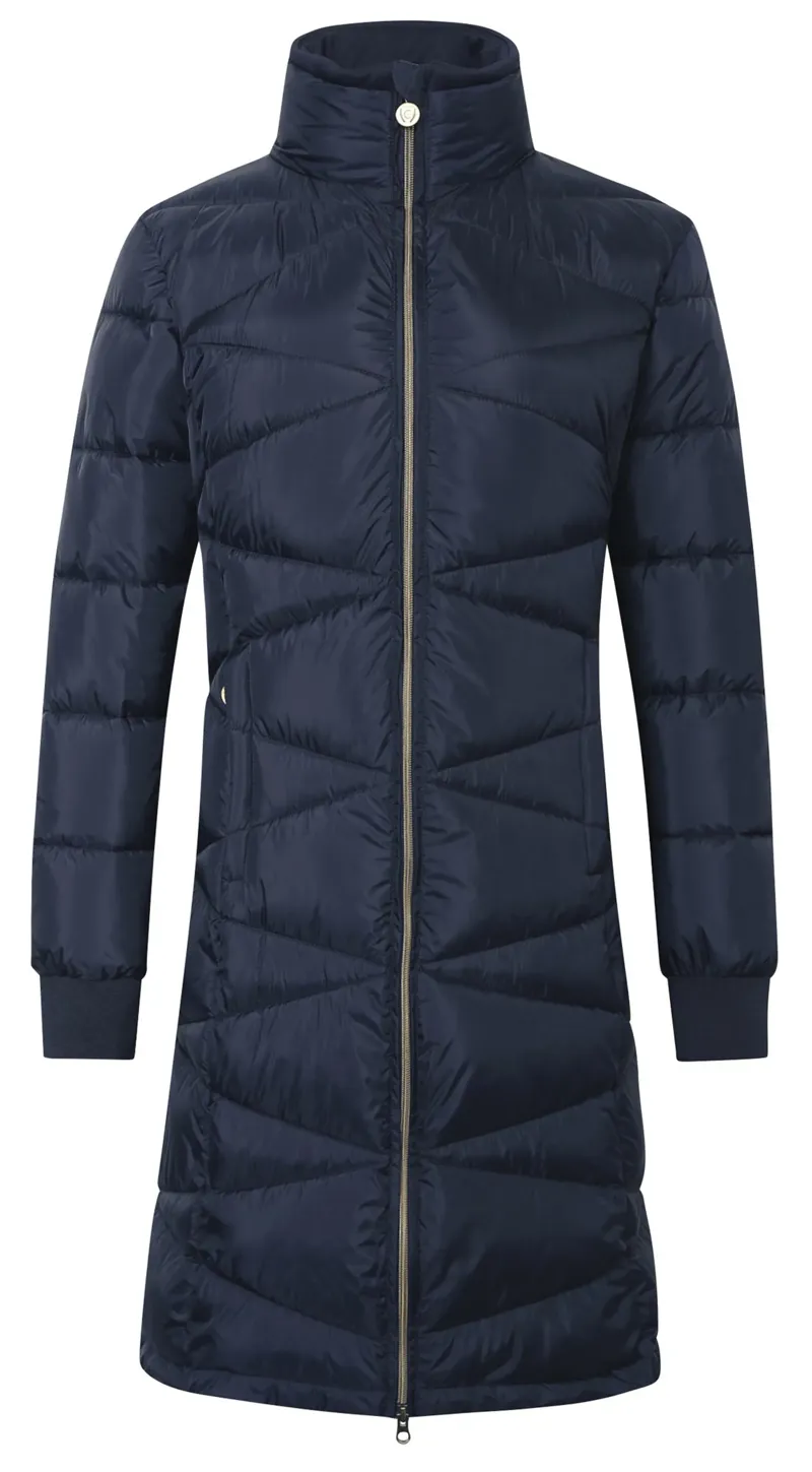 Covalliero Ladies Quilted Long Coat - Dark Navy