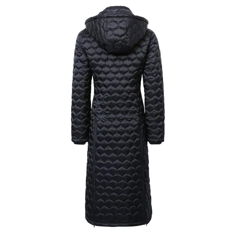 Covalliero Quilted Ladies Long Jacket - Dark Navy-1