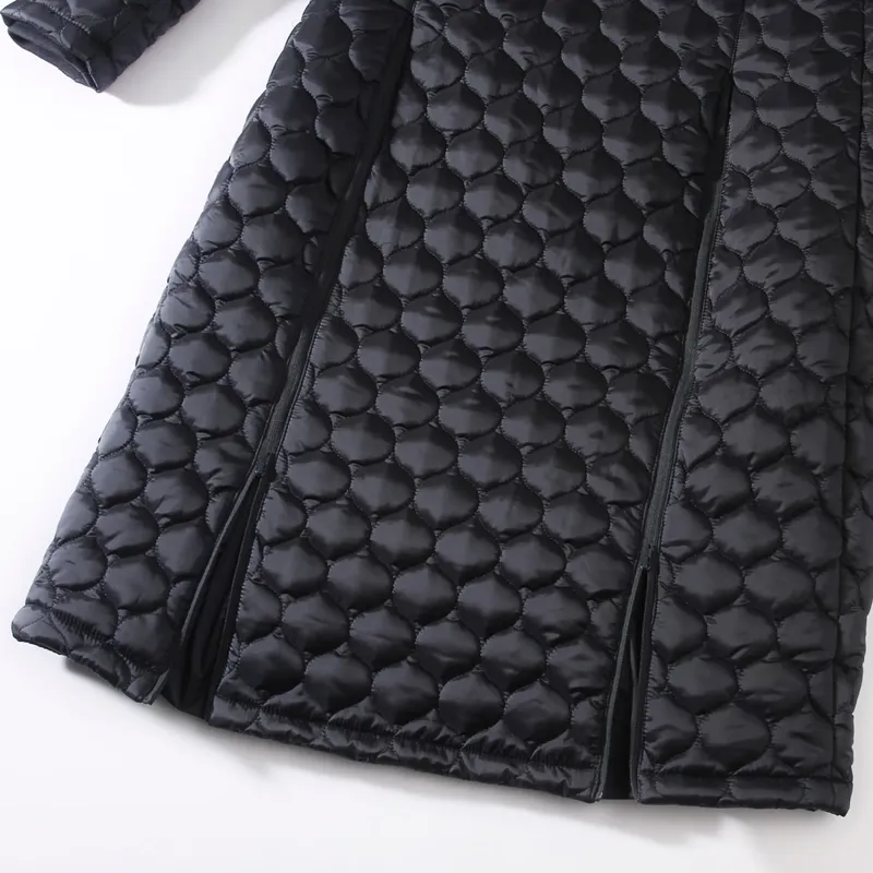 Covalliero Quilted Ladies Long Jacket - Dark Navy-4