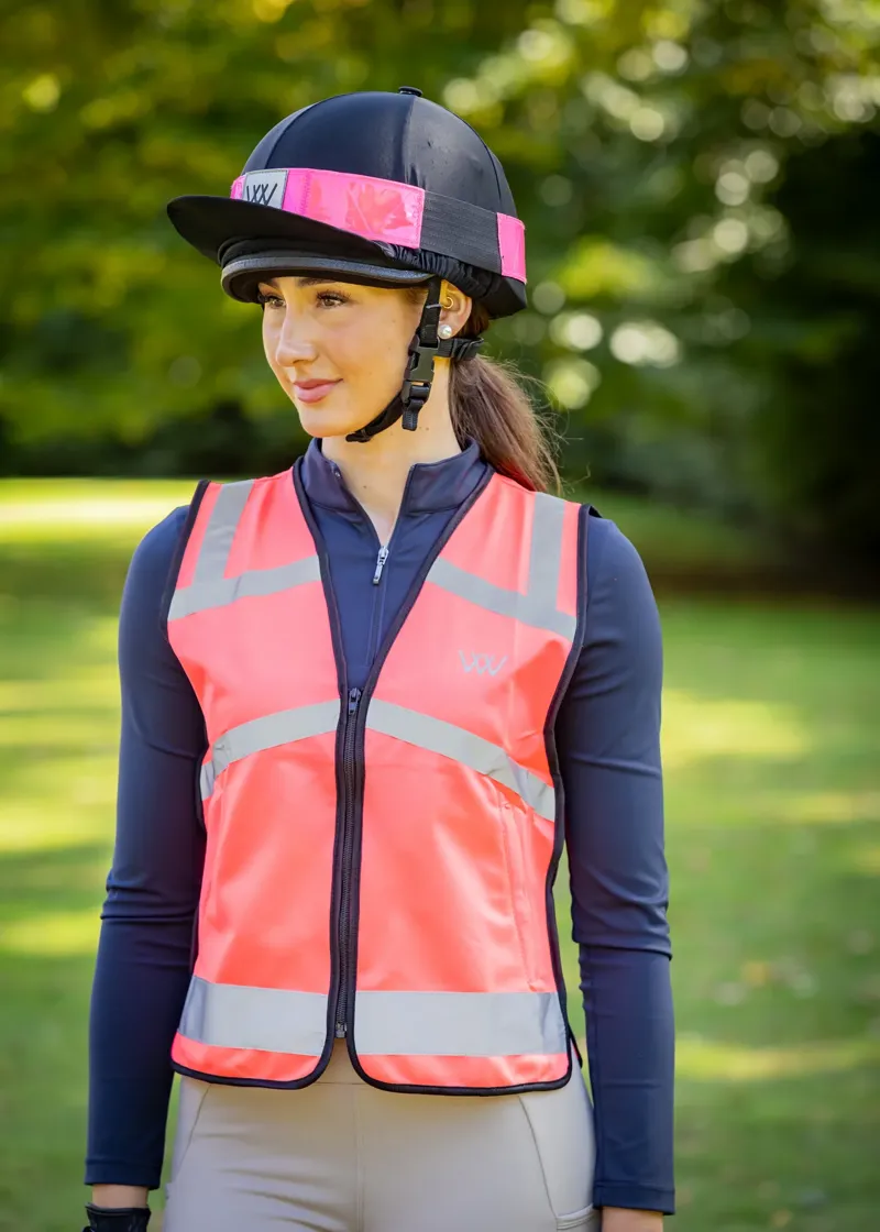Woof Wear Hi Vis Riding Vest - Not Certified - Pink-2