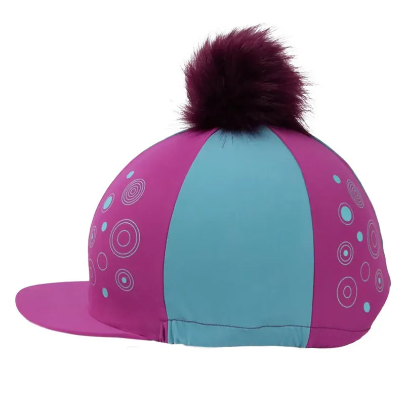 HY equestrian Ecliptic Hat Cover - Plum and Teal