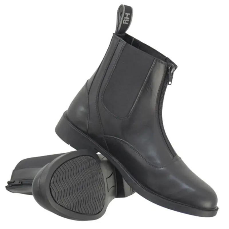 Hy Equestrian Southwold Leather Zip Paddock Boot - Black
