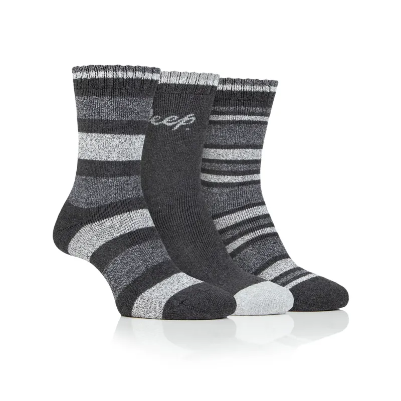 Jeep Women's 3 Pair Performance Striped Boot Socks - Slate/Grey
