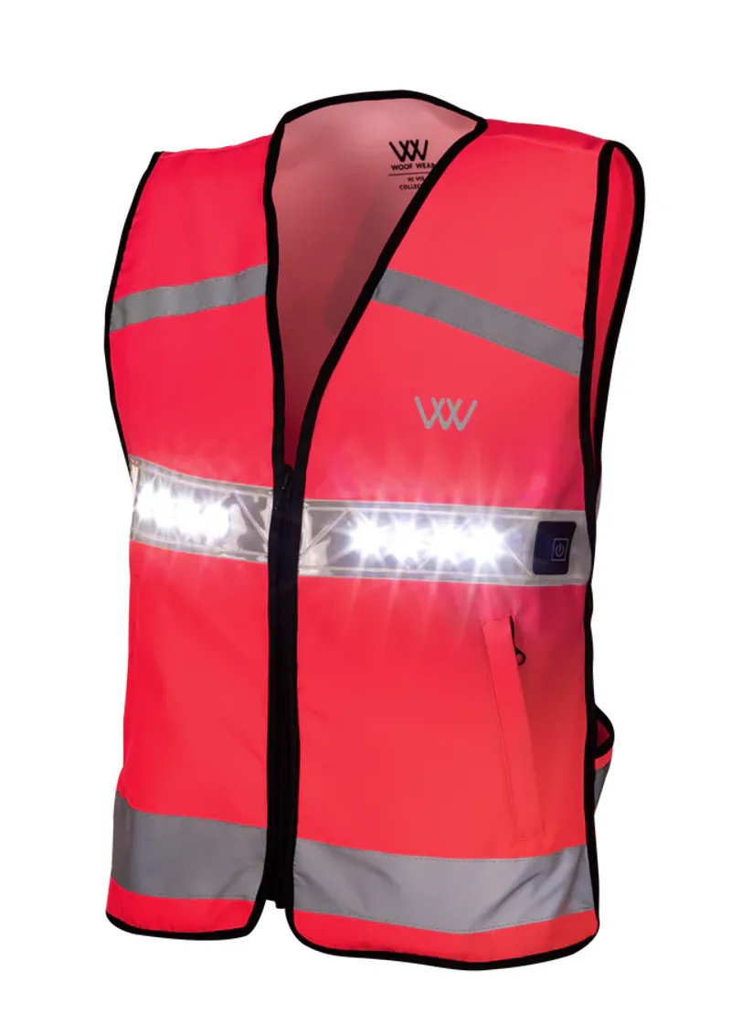 Woof Wear LED Hi Vis Riding Vest - Hi Vis Pink
