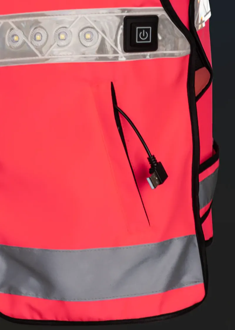 Woof Wear LED Hi Vis Riding Vest - Hi Vis Pink-3