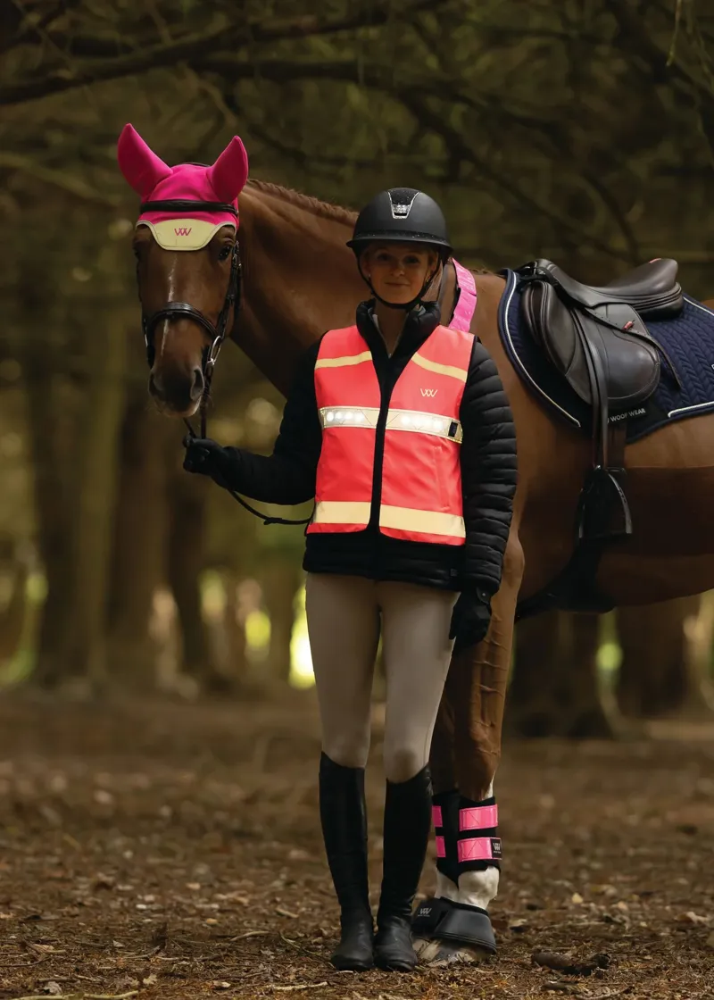 Woof Wear LED Hi Vis Riding Vest - Hi Vis Pink-4