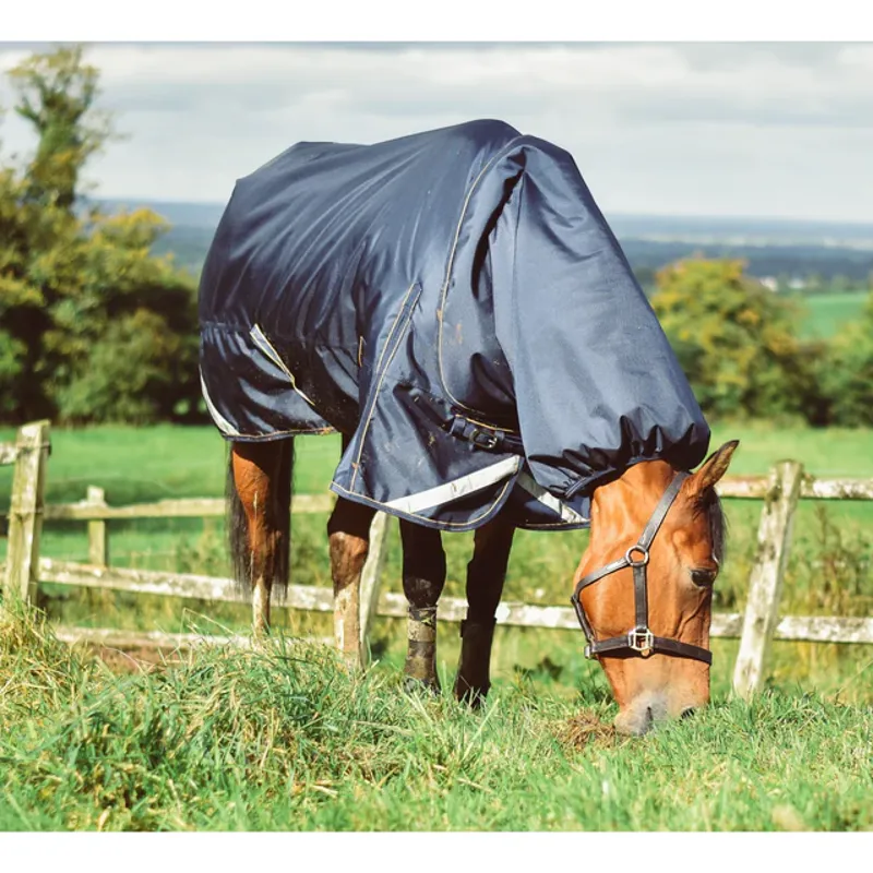 Mackey Wicklow Detach-a-Neck Medium Turnout Rug 200g Navy/Gold-2