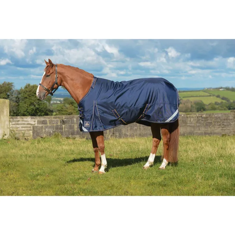 Mackey Wicklow Detach-a-Neck Medium Turnout Rug 200g Navy/Gold-1