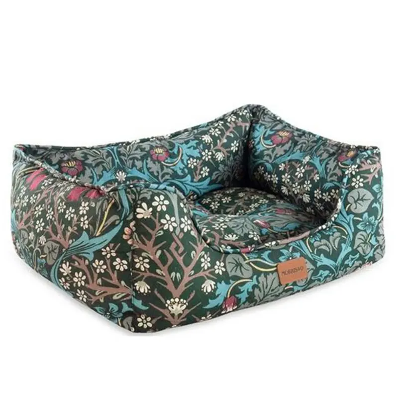 Morris and Co Square Bed - Blackthorn Print - Medium-1