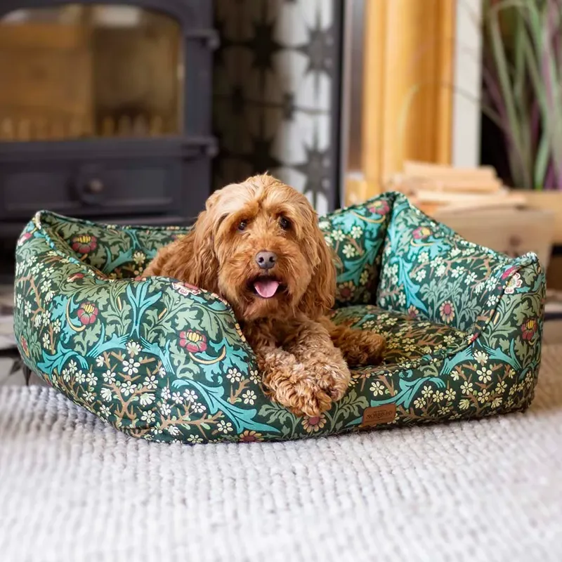 Morris and Co Square Bed - Blackthorn Print - Medium-4