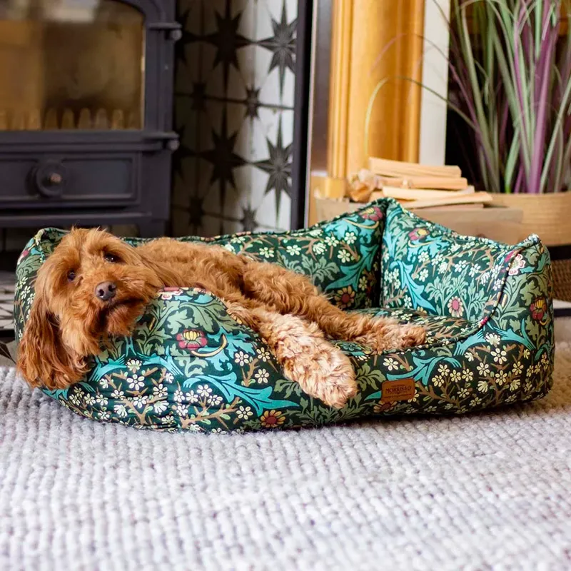 Morris and Co Square Bed - Blackthorn Print - Medium-5