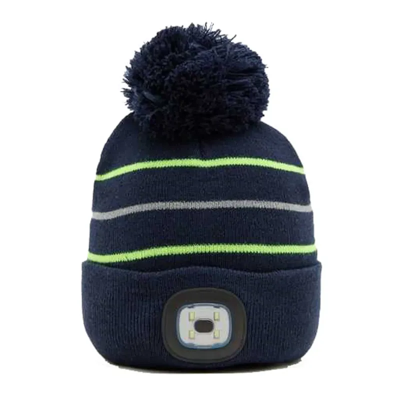 Platinum Alva Junior LED Beanie Hat - Navy