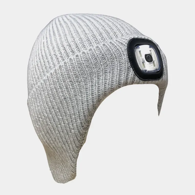 Platinum Arran LED Beanie Hat - Grey-1