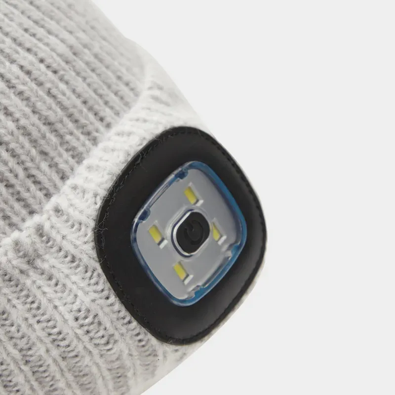 Platinum Arran LED Beanie Hat - Grey-2