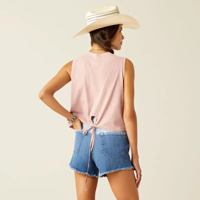 Ariat Ladies Tie Me Tank - Woodrose-2