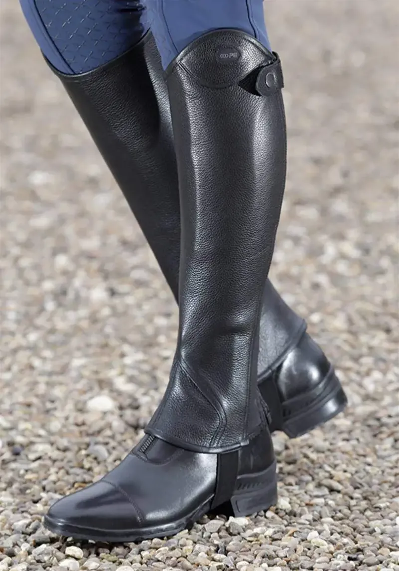 Premier Equine Lexaria Ladies Leather Half Chaps - Black-1