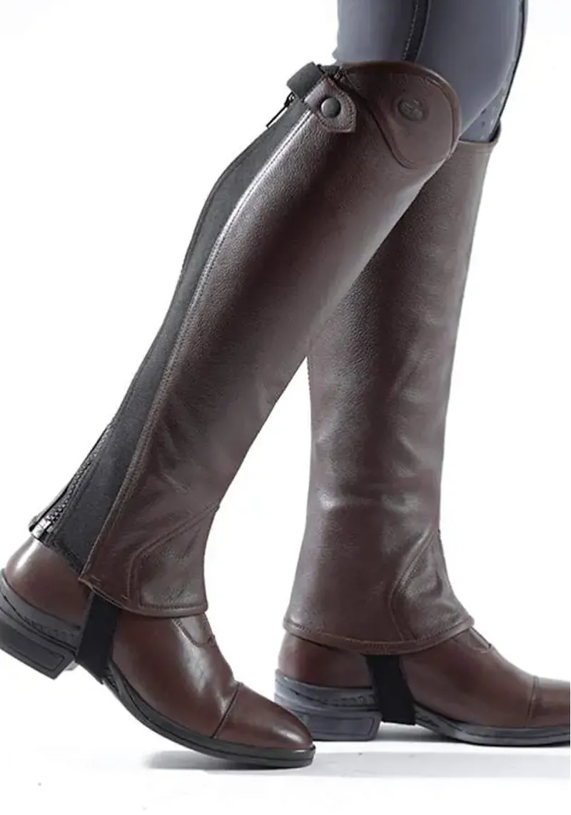 Premier Equine Lexaria Ladies Leather Half Chaps - Brown