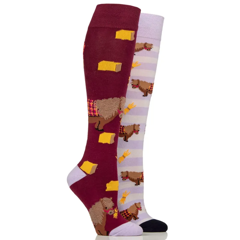 Wild Feet Knee High Ladies Socks 2 Pack - Snacky Pony