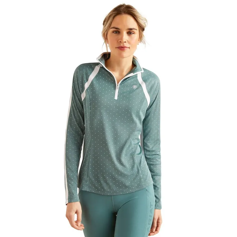 AriatTEK Sunstopper 3.0 1/4 Zip Baselayer - North Atlantic Dot